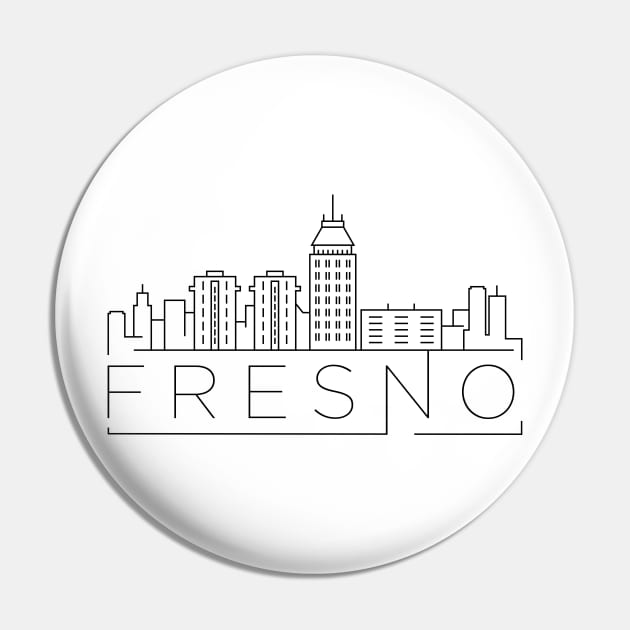 Fresno Minimal Skyline Pin by kursatunsal