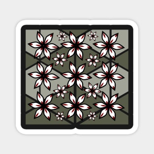 Flowers and triangular patterns Magnet