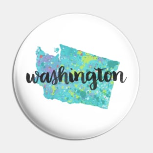 washington - calligraphy and abstract state outline Pin