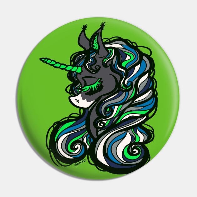 Seattle Football Unicorn Pin by Jan Grackle