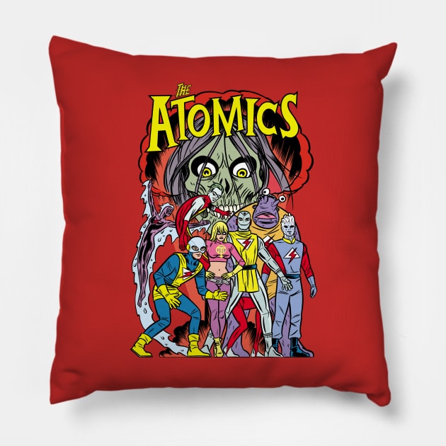 THE ATOMICS Blast! Pillow by MICHAEL ALLRED