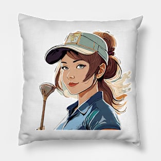 Woman Golfer Pillow