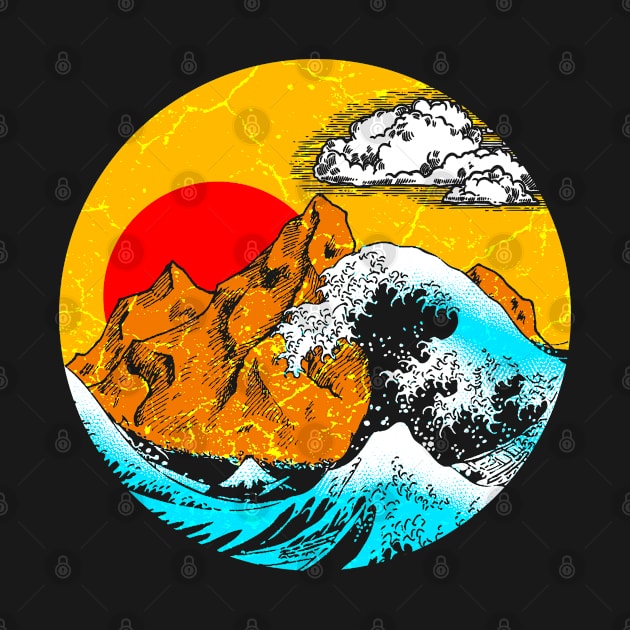 Great Wave Mountain Sun by Mila46