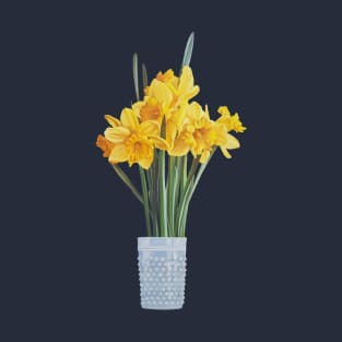 Daffodils in a Hobnail Vase Painting (no background) T-Shirt