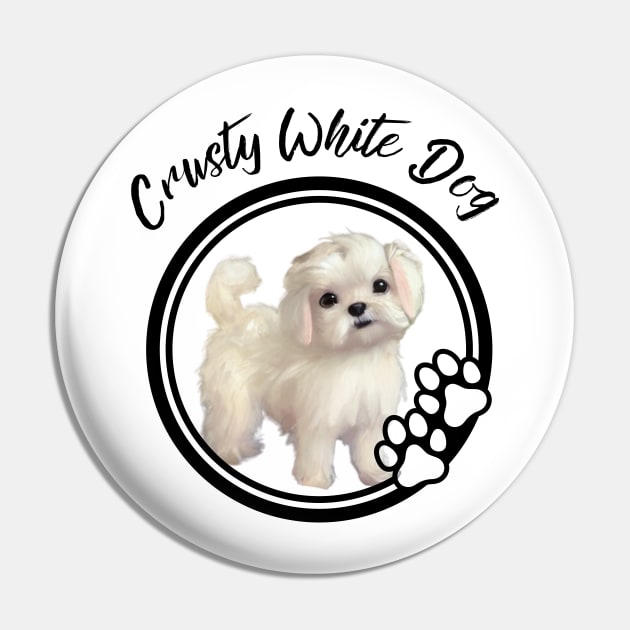 Crusty White Dog with Fluffy Curly Hair Cutest Eyes of Maltese Terrier Puppy Pin by Mochabonk