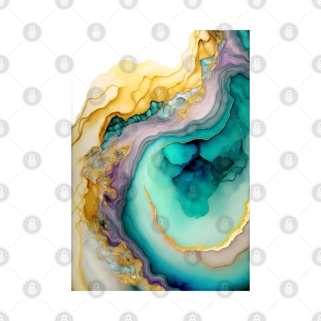 Spring Geode - Abstract Alcohol Ink Resin Art by inkvestor