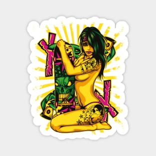 woman skateboarding Magnet