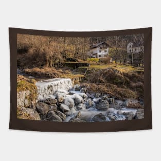 Frozen River in Timau, North East Italy Tapestry
