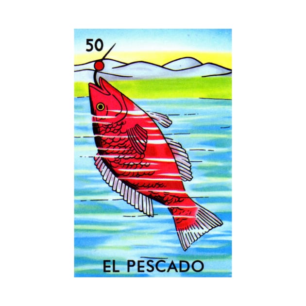 Loteria Mexicana Art - Mexican Lottery Gifts - Mexican Bingo El Pescado by HispanicStore