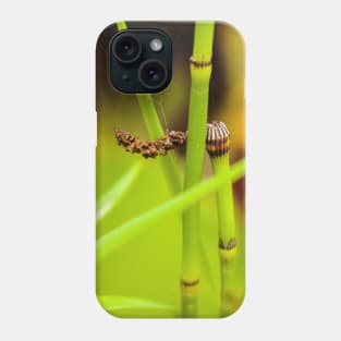 Green water bamboo stalk with seeds Phone Case