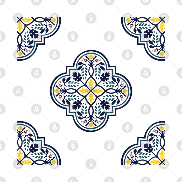 Retro color Portuguee tile by SamridhiVerma18