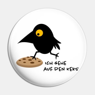 Funny raven and cookie Pin