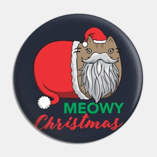 Meowy Christmas fro Santa Cat Pin