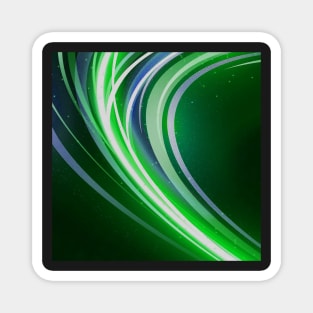 Abstract Strips Art Green Magnet