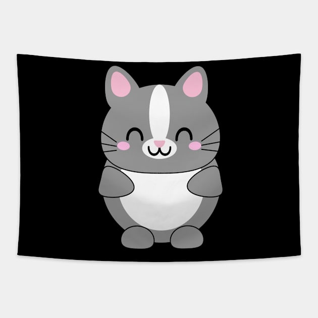 Cute Grey Cat Tapestry by Kam Bam Designs