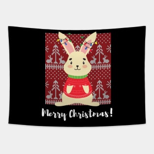 Bunnies Christmas Tree Shirt, Rabbit Christmas Tree Tee, Rabbit Mom Shirt, Bunny Rabbit Tree Shirt, Rabbit Lover Gift, Chrismas Tree Tapestry