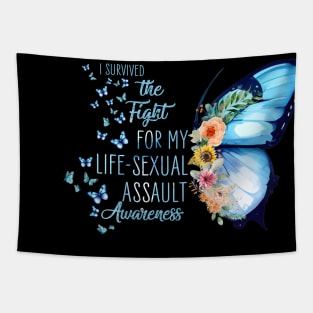 I Survived The Fight For My Life Sexual Assault Butterfly Tapestry