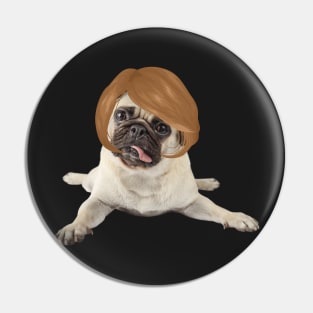 Dog With Wig Pin