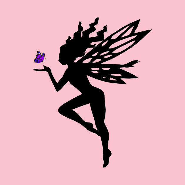 Fairy with Purple Butterfly by kajo1350