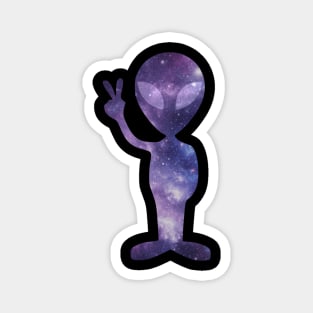 Purple Space Alien Made out of Stars Magnet