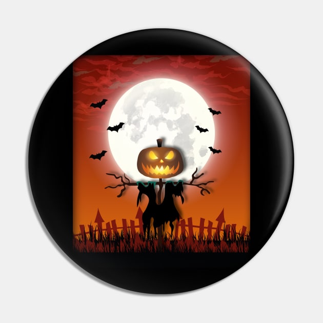 Vintage Halloween Scarecrow T Shirt Pin by LetsBeginDesigns