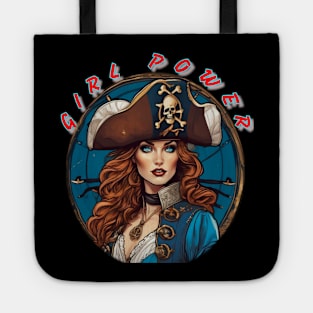 Girl power, stunning pirate girl in blue Tote