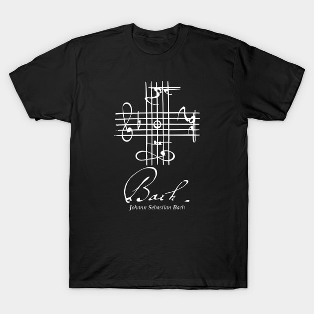 Johann Sebastian Bach Musical Signature Notation T-Shirt Johann Sebastian Bach Musical Signature Notation T-Shirt