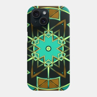 Cartoon Mandala Green Black and Yellow Phone Case