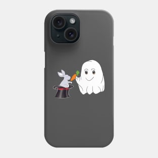 Ghost with carrot and rabbit in a hat Phone Case