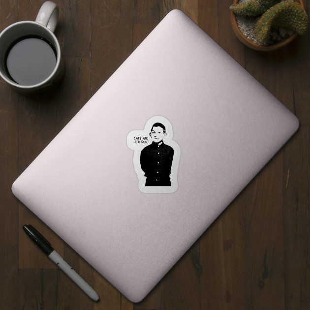 Se La Comieron Los Gatos Cats Ate Her Face Sticker Teepublic