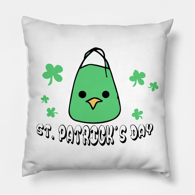 on St. Patrick’s Day bird bag Pillow by Martin Young