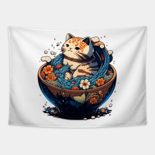 Big Bowl of Meow [Ramen Cat] Tapestry