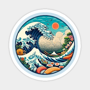 Great Wave of Sushi - Contemporary Edo Art Inspired Magnet