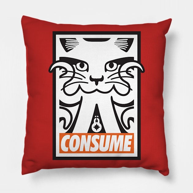 CONSUME Pillow by DCLawrenceUK