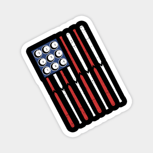 American Flag Billiards Shooting Pool, Funny Pool Team Gift Magnet