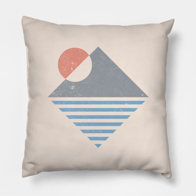 Mountain Sunset Pillow by Vanphirst