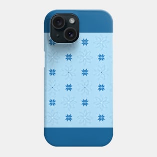 Snowflake pattern made of shining geometrical elements in cool shades of blue Phone Case