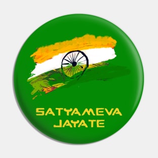 Satyameva Jayate Indian Flag Pin