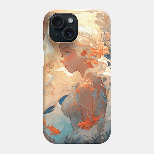 A pretty white haired mermaid Phone Case by etherElric