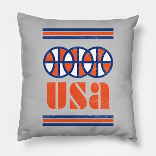 USA - Old School Basketball Throwback Pillow