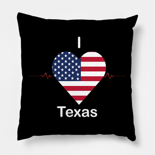 I love Texas Pillow by FUNEMPIRE