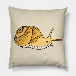 Cute yellow snail cartoon illustration Pillow