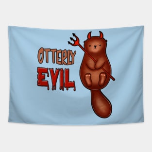 Otterly Evil Otter Pun Tapestry