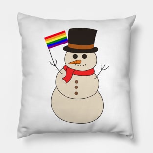 Gay pride Snowman. Merry Christmas celebration. Pillow