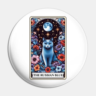 Russian Blue Cat Tarot Card Pin