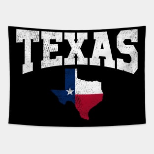 Texas - Texas State Map Flag Distressed Tapestry