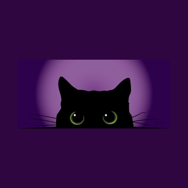 Peek-a-Boo Black Cat (Purple) by i4ni Studio