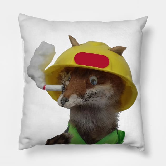 Builder Fox Pillow by WorldAroundEwe