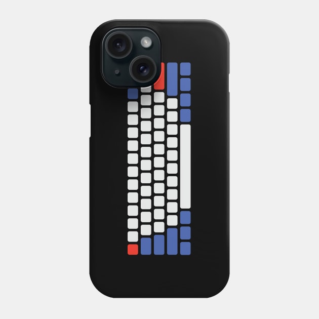 Mechanical Keyboard Blue White Blue Phone Case by stuffbyjlim