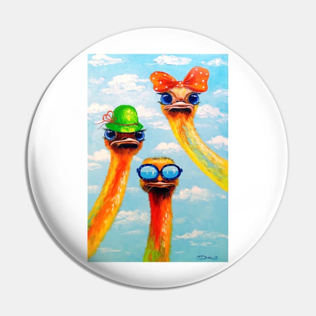 Friends ostriches Pin by OLHADARCHUKART